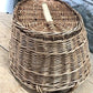 Oval Wicker Basket, Vintage German Woven Rattan Basket, Storage Organizer A15,