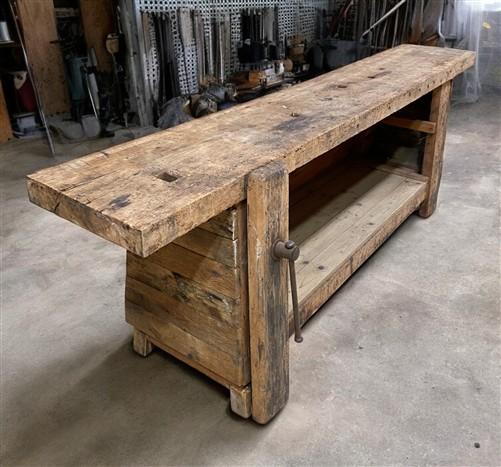 Workbench - Rustic Work table, Vintage Carpenter's Workbench, Woodworking Console Table, W by The Old Grainery (Carpenter...