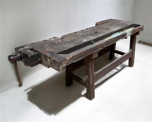 Workbench - Rustic Work table, Vintage Carpenter's Workbench, Woodworking Console Table, Z by The Old Grainery (Carpenter...
