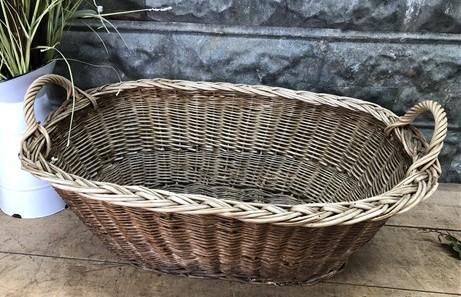 Basket - Oval Wicker Basket, Vintage German Woven Rattan Basket, Storage Organizer A16, by The Old Grainery (Adults, Any R...