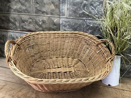 Basket - Oval Wicker Basket, Vintage German Woven Rattan Basket, Storage Organizer A17, by The Old Grainery (Adults, Any R...