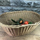 Basket - Oval Wicker Basket, Vintage German Woven Rattan Basket, Storage Organizer A19, by The Old Grainery (Adults, All O...