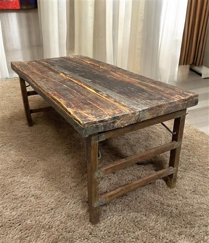 Wood Folding Table, (68.5x32) Vintage Dining Room, Kitchen Island, Portable A155