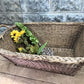 Rectangular Wicker Basket, Vintage German Woven Basket, Storage Organizer C41,