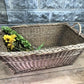 Rectangular Wicker Basket, Vintage German Woven Basket, Storage Organizer C41,