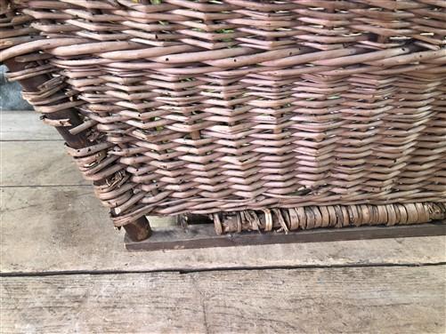 Rectangular Wicker Basket, Vintage German Woven Basket, Storage Organizer C41,