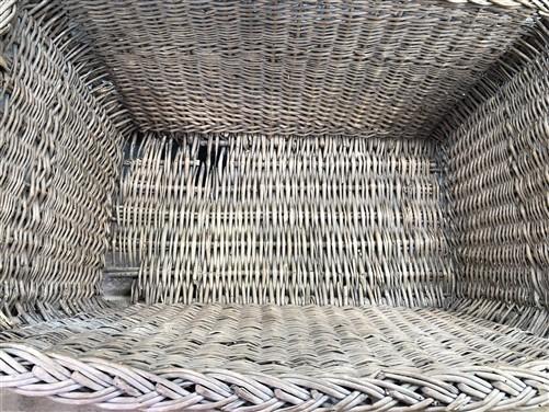 Rectangular Wicker Basket, Vintage German Woven Basket, Storage Organizer C41,