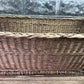 Rectangular Wicker Basket, Vintage German Woven Basket, Storage Organizer C41,