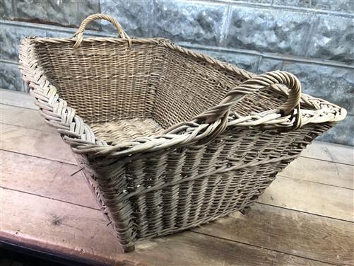 Rectangular Wicker Basket, Vintage German Woven Basket, Storage Organizer C41,