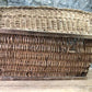 Rectangular Wicker Basket, Vintage German Woven Basket, Storage Organizer C41,