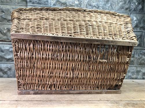 Rectangular Wicker Basket, Vintage German Woven Basket, Storage Organizer C41,