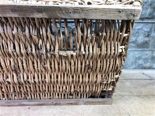 Rectangular Wicker Basket, Vintage German Woven Basket, Storage Organizer C41,