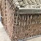 Rectangular Wicker Basket, Vintage German Woven Basket, Storage Organizer C41,