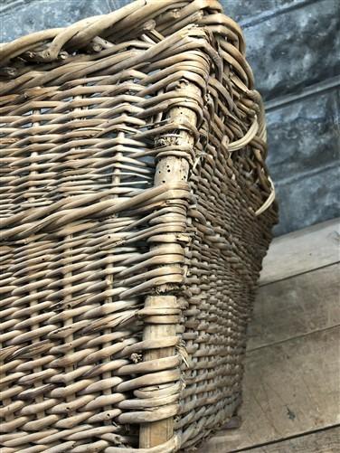 Rectangular Wicker Basket, Vintage German Woven Basket, Storage Organizer C41,