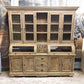Kitchen Hutch Cabinet - Curved Door Natural Wood Kitchen Hutch Cabinet, Pantry Cupboard, Storage J by The Old Grainery (Ba...
