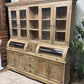 Kitchen Hutch Cabinet - Curved Door Natural Wood Kitchen Hutch Cabinet, Pantry Cupboard, Storage J by The Old Grainery (Ba...
