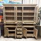 Kitchen Hutch Cabinet - Curved Door Natural Wood Kitchen Hutch Cabinet, Pantry Cupboard, Storage J by The Old Grainery (Ba...