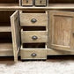 Kitchen Hutch Cabinet - Curved Door Natural Wood Kitchen Hutch Cabinet, Pantry Cupboard, Storage J by The Old Grainery (Ba...