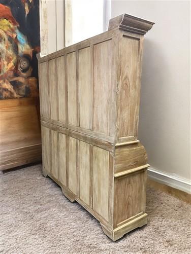 Kitchen Hutch Cabinet - Curved Door Natural Wood Kitchen Hutch Cabinet, Pantry Cupboard, Storage J by The Old Grainery (Ba...