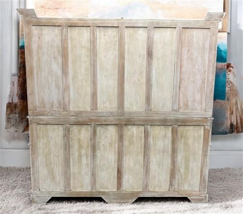 Kitchen Hutch Cabinet - Curved Door Natural Wood Kitchen Hutch Cabinet, Pantry Cupboard, Storage J by The Old Grainery (Ba...