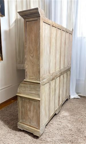 Kitchen Hutch Cabinet - Curved Door Natural Wood Kitchen Hutch Cabinet, Pantry Cupboard, Storage J by The Old Grainery (Ba...
