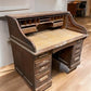 4'6" Wood Desk with Twin Pedestals, Vintage Oak Secretary Desk Home/Office Desk