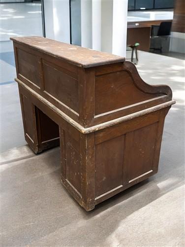 4'6" Wood Desk with Twin Pedestals, Vintage Oak Secretary Desk Home/Office Desk