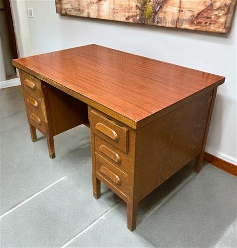Desk - Mid Century Desk, Vintage Leopold Desk Co., Home Office Furniture, Student Desk by The Old Grainery (Executive desk...