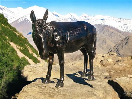 Donkey - Donkey Statue, Mule Sculpture, Life Size Burro, Cast Aluminum by The Old Grainery (aluminum, brown, cast aluminum)