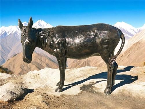 Donkey - Donkey Statue, Mule Sculpture, Life Size Burro, Cast Aluminum by The Old Grainery (aluminum, brown, cast aluminum)