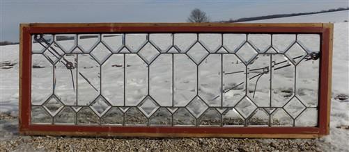 Window - Beveled Glass Window Panel, Vintage Framed Transom, Suncatcher Art Craft A42, by The Old Grainery (art glass, art...