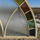Antique Stained Glass, Arched Church Window, Architectural Leaded Art Glass A43