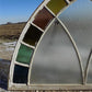 Antique Stained Glass, Arched Church Window, Architectural Leaded Art Glass A43