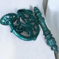 Ornate Cast Iron Plant Lamp Bracket, Vintage Wall Mount Garden Plant Holder C, by The Old Grainery (21 in, 6 in, dna)