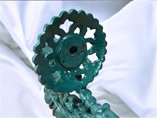 Ornate Cast Iron Plant Lamp Bracket, Vintage Wall Mount Garden Plant Holder C, by The Old Grainery (21 in, 6 in, dna)