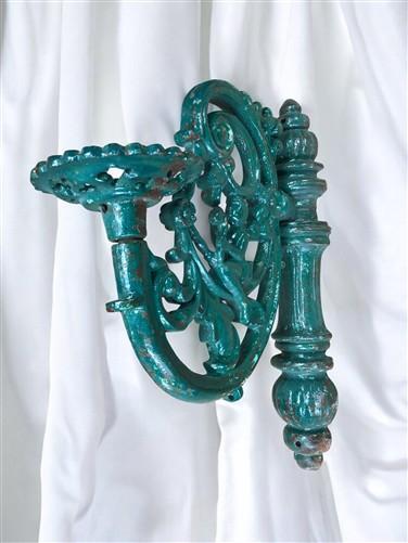 Ornate Cast Iron Plant Lamp Bracket, Vintage Wall Mount Garden Plant Holder D,