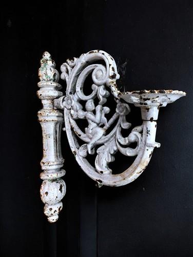Plant hanger - Ornate Cast Iron Plant Lamp Bracket, Vintage Wall Mount Garden Plant Holder E, by The Old Grainery (21 inch...