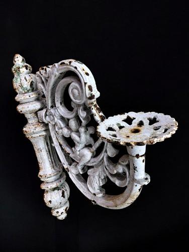 Plant hanger - Ornate Cast Iron Plant Lamp Bracket, Vintage Wall Mount Garden Plant Holder E, by The Old Grainery (21 inch...