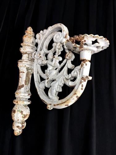 Ornate Cast Iron Plant Lamp Bracket, Vintage Wall Mount Garden Plant Holder A,