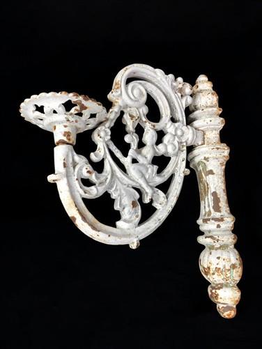 Ornate Cast Iron Plant Lamp Bracket, Vintage Wall Mount Garden Plant Holder A,