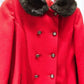 Girls coat - Rothschild Girls Red Dress Coat, Faux Fur Collar Hem, Vintage Holiday Coat, by The Old Grainery (Basic Coat,...