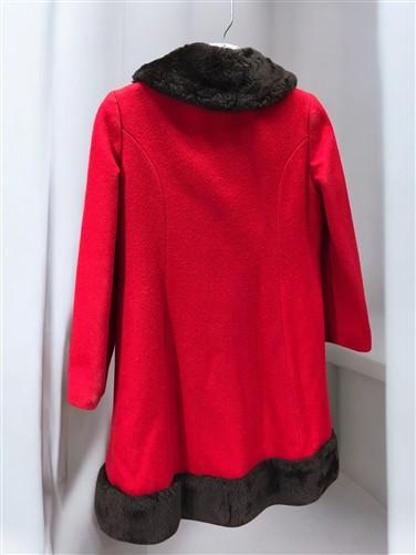 Girls coat - Rothschild Girls Red Dress Coat, Faux Fur Collar Hem, Vintage Holiday Coat, by The Old Grainery (Basic Coat,...