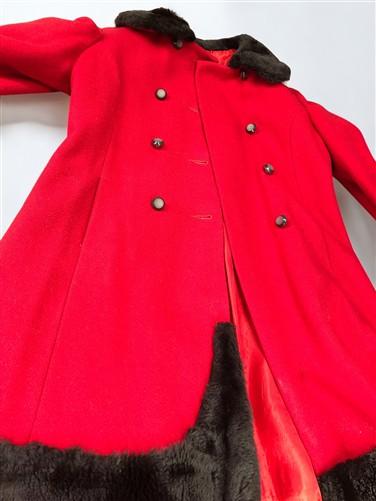Girls coat - Rothschild Girls Red Dress Coat, Faux Fur Collar Hem, Vintage Holiday Coat, by The Old Grainery (Basic Coat,...