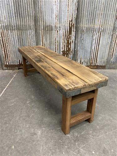 Rustic Folding Bench (54x14.5) Vintage Reclaimed Wood Bench, Farmhouse Seat, A72