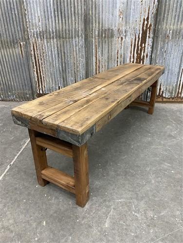 Rustic Folding Bench (54x14.5) Vintage Reclaimed Wood Bench, Farmhouse Seat, A72