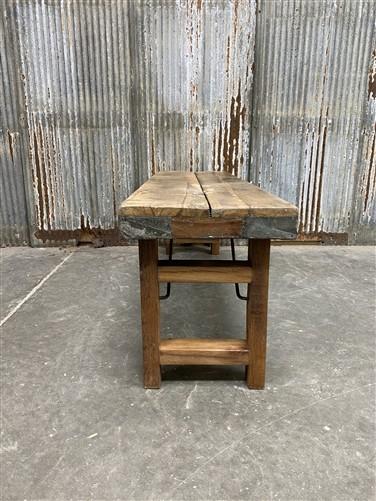 Rustic Folding Bench (54x14.5) Vintage Reclaimed Wood Bench, Farmhouse Seat, A72