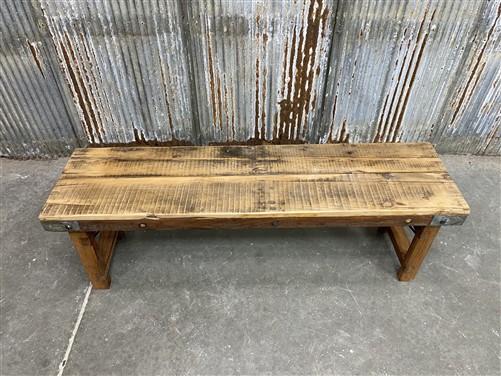 Rustic Folding Bench (54x14.5) Vintage Reclaimed Wood Bench, Farmhouse Seat, A72