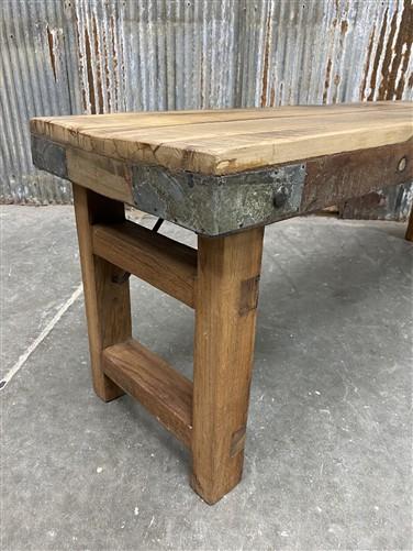 Rustic Folding Bench (54x14.5) Vintage Reclaimed Wood Bench, Farmhouse Seat, A72