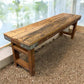 Rustic Folding Bench (54x14.75) Vintage Reclaimed Wood Bench, Farmhouse Seat A73