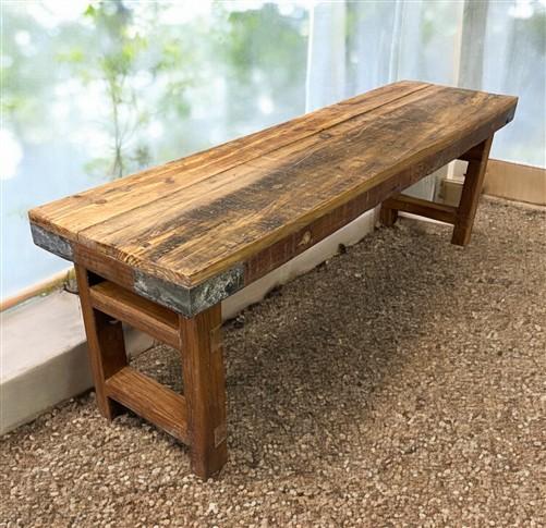Rustic Folding Bench (54x14.75) Vintage Reclaimed Wood Bench, Farmhouse Seat A73
